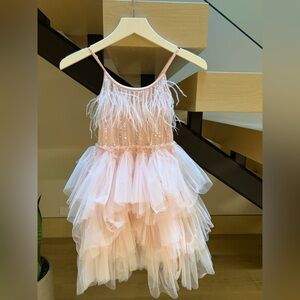 Tutu Du Monde Blush Pink Feather & Sequin Tulle Dress